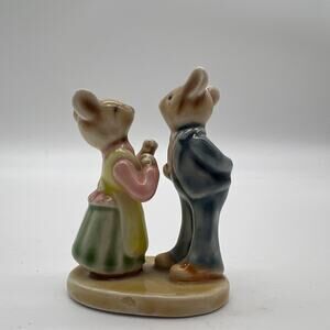 Vintage Albert Kessler Mice Couple Courting Proposing Figurine Porcelain 2.5"